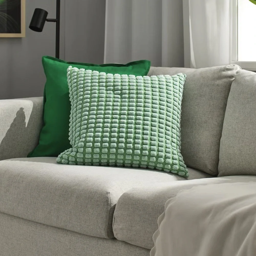 Textured Mint Green Decorative Throw Cushion Cover